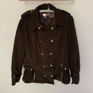 Tenax brown corduroy jacket with gold buttons